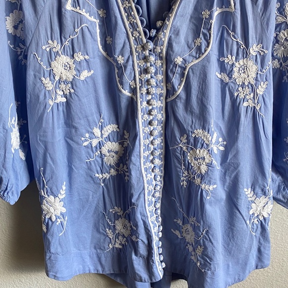 Scarlett Poppies Blue Embroidered Women's Top - Picture 7 of 12